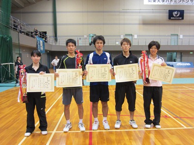 (左から)樋渡(明治大学)・定宗・佐久間(筑波) 和田(日本体育大学)・矢野(法政大学)